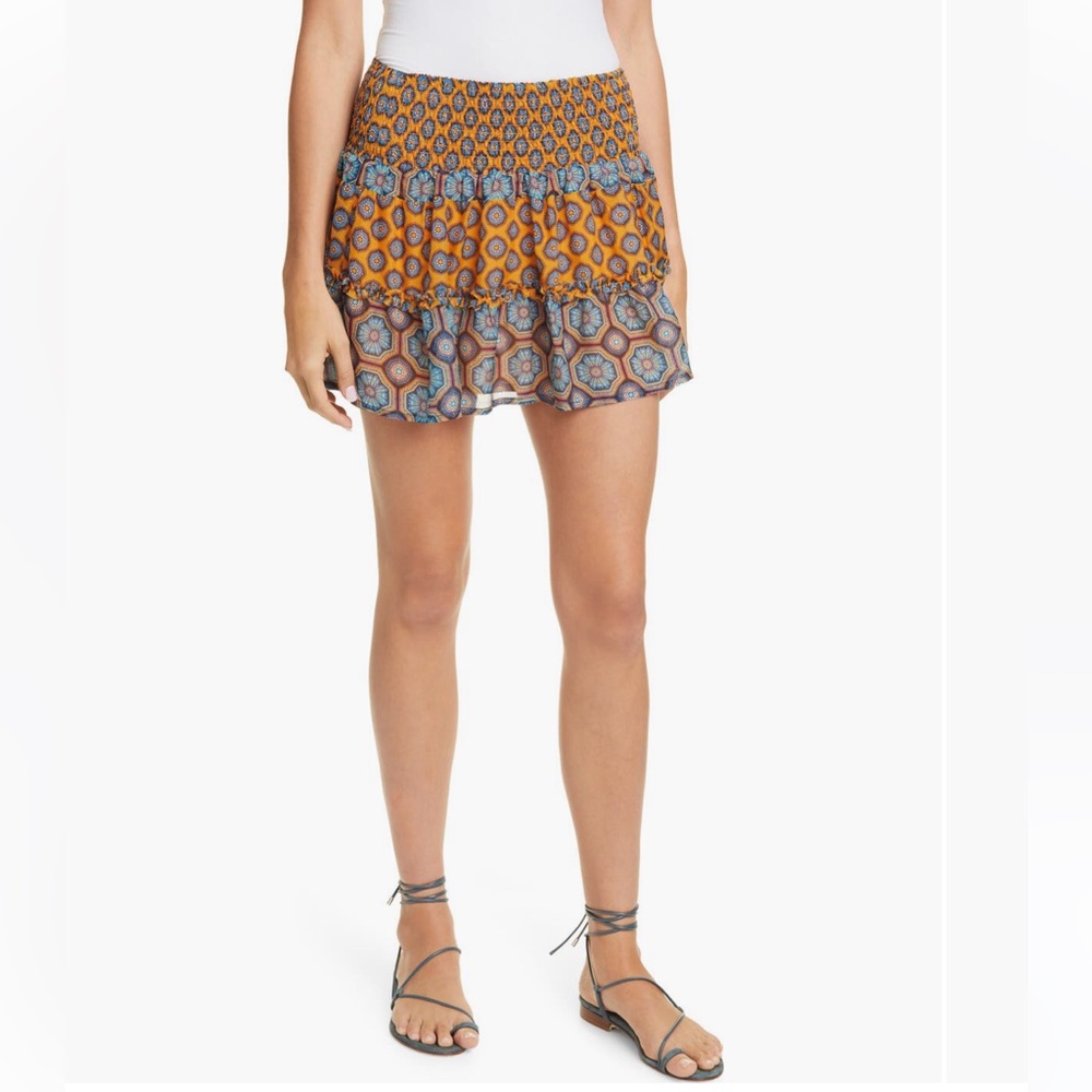 RAMY BROOK Libby Medallion Print Silk Mini Skirt S NEW